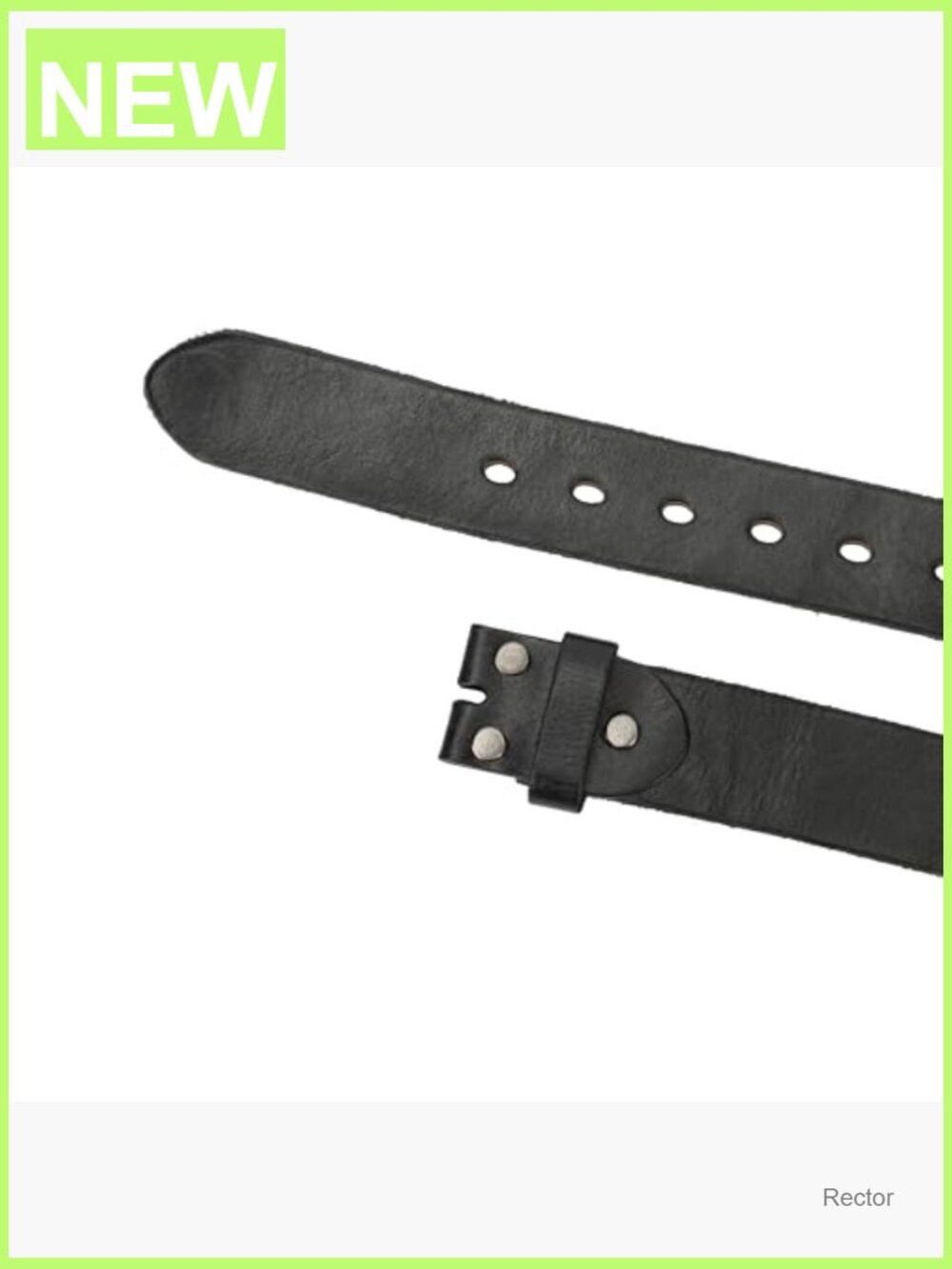 Men's Vintage Full Grain Leather Belt Snap-On Strap 1.5" - Picture 3 of 7